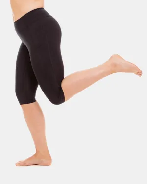 Wi-Thi Mid-Rise Pocketed Crop Legging – Booya Black